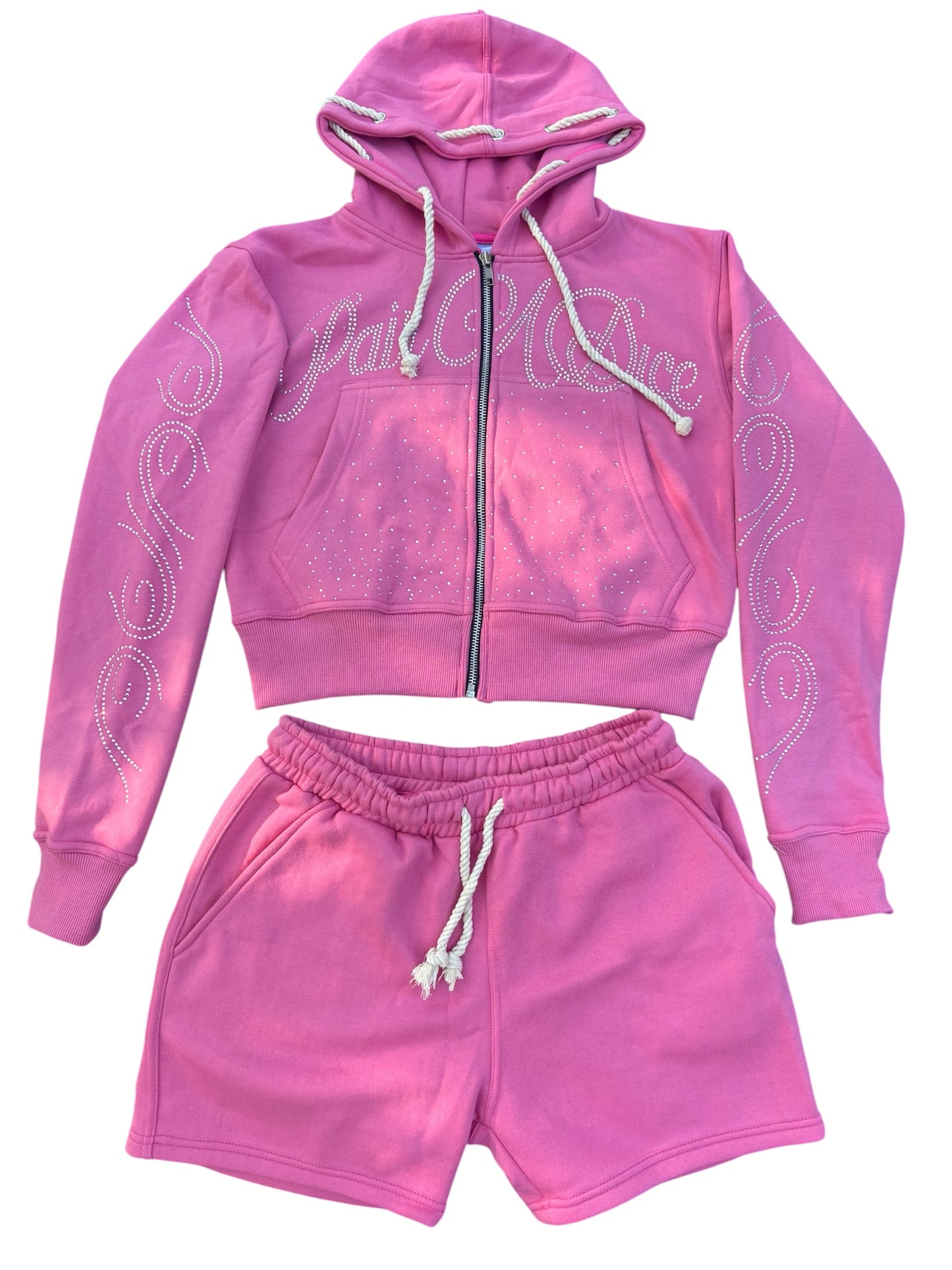 PairADice Stoned Crop Set (Pink)