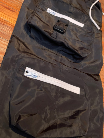 Reflective Windbreaker Cargo Pants (Black)
