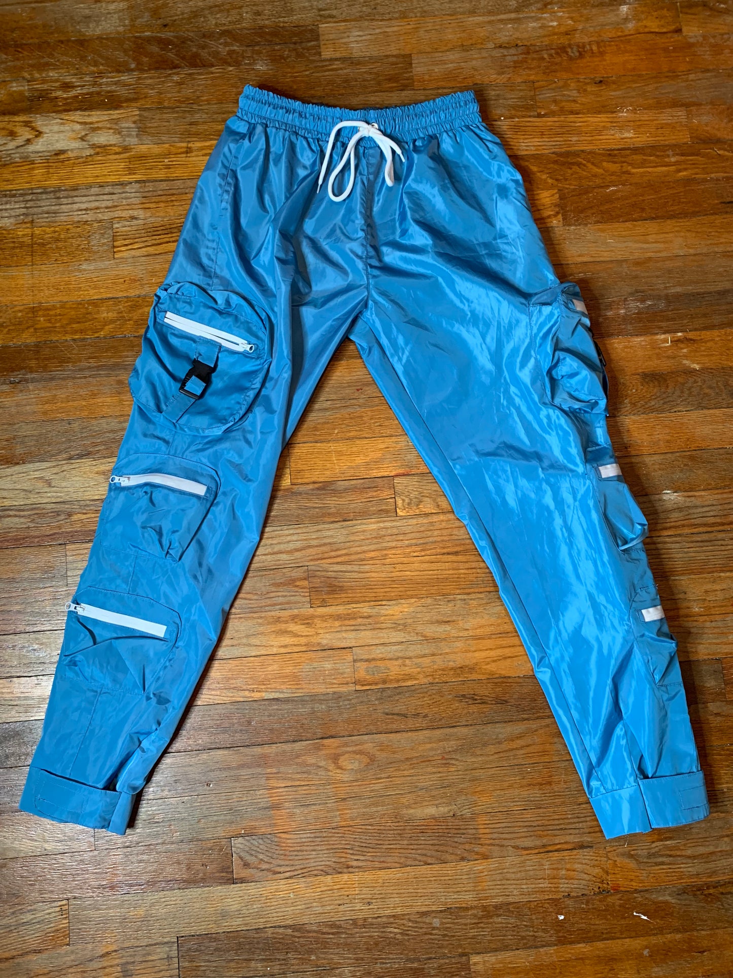 Reflective Windbreaker Cargo Pants (Baby Blue)