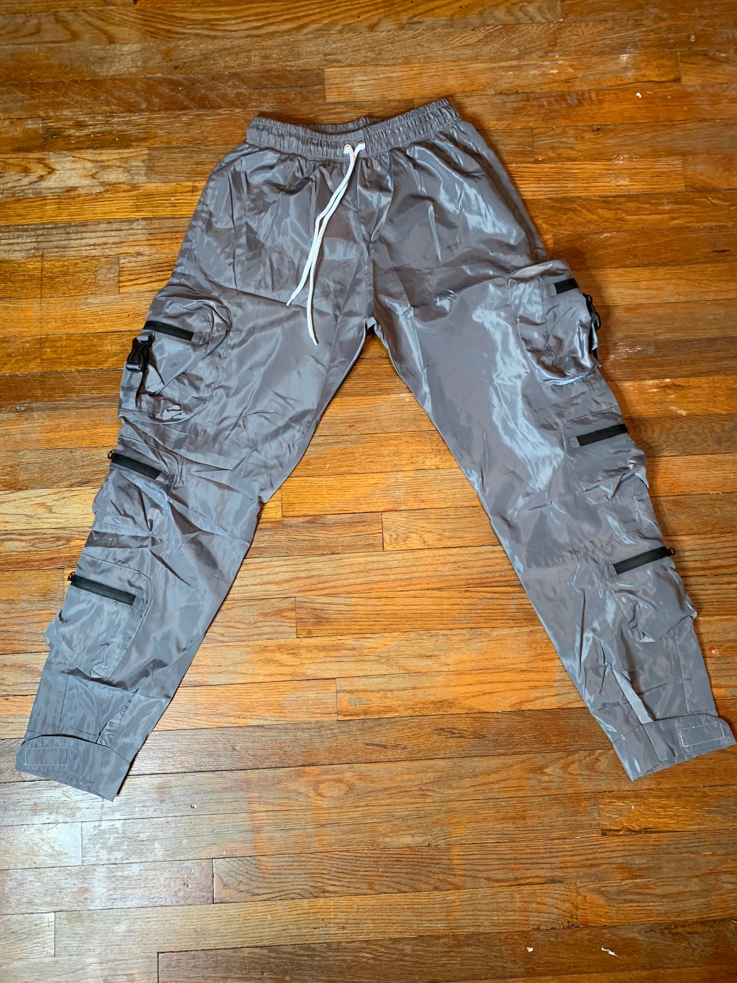 Reflective Windbreaker Cargo Pants (Grey)