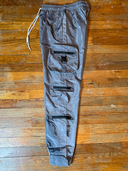 Reflective Windbreaker Cargo Pants (Grey)