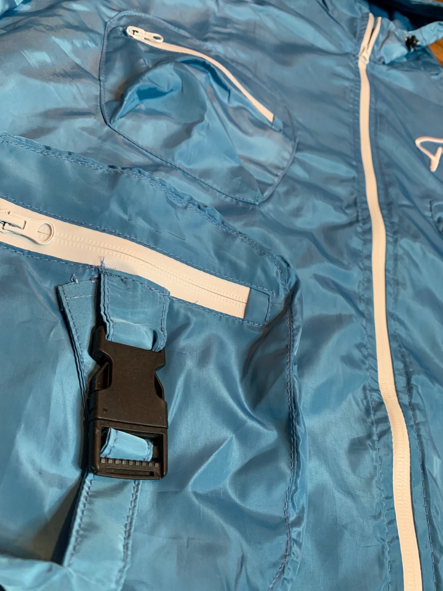 Reflective Windbreaker Cargo Jacket (Baby Blue)