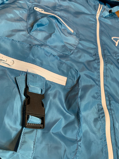 Reflective Windbreaker Cargo Jacket (Baby Blue)