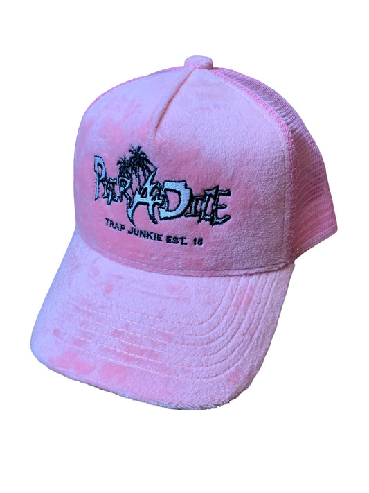 PairADice Velvet Trucker Hat (Pink)