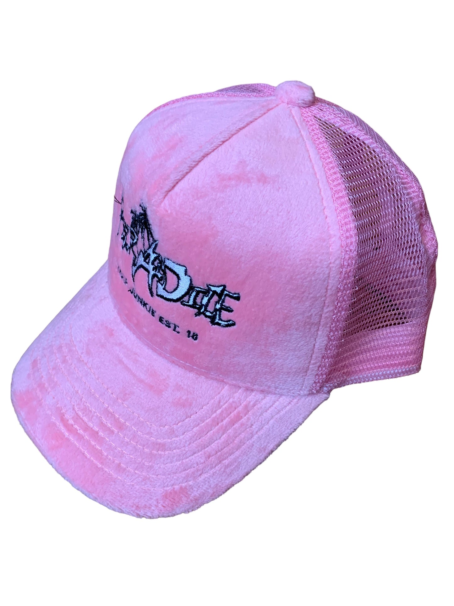 PairADice Velvet Trucker Hat (Pink)