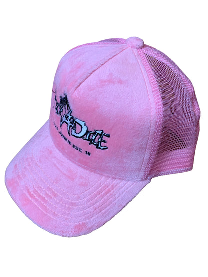 PairADice Velvet Trucker Hat (Pink)