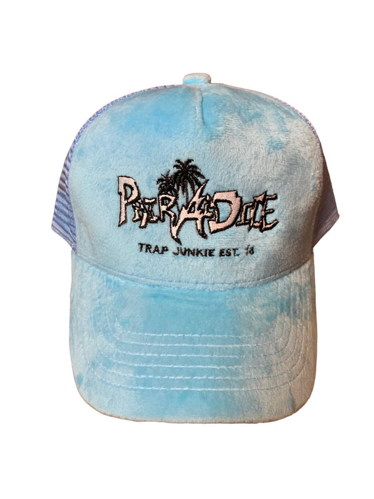 PairADice Velvet Trucker Hat (Baby Blue)