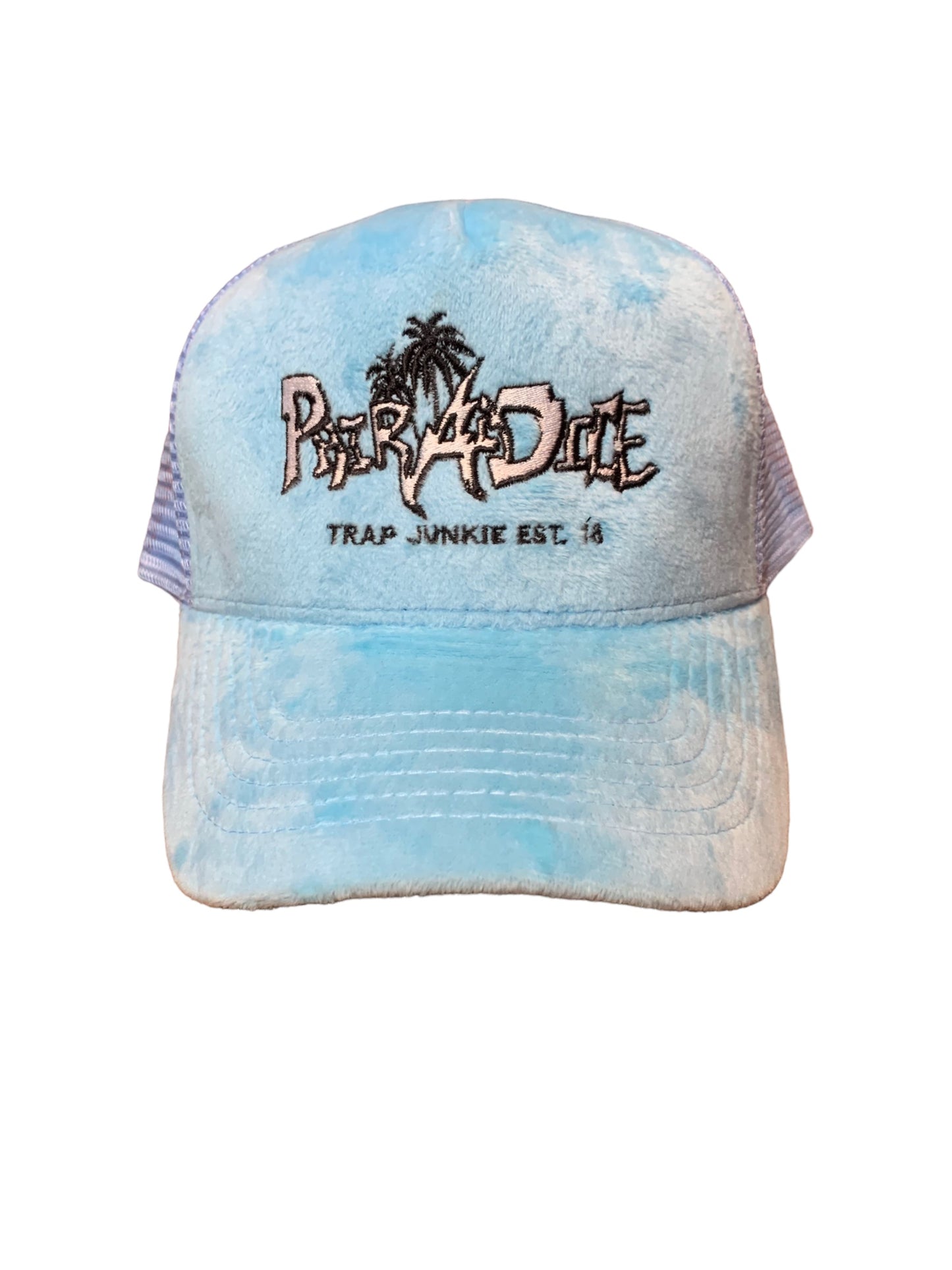 PairADice Velvet Trucker Hat (Baby Blue)