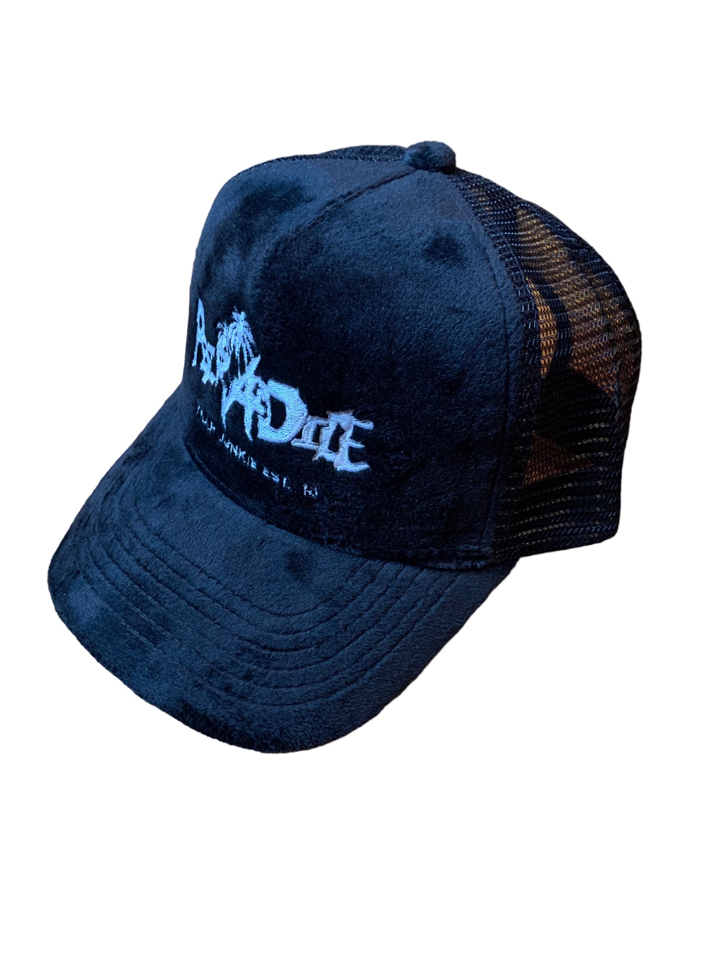 PairADice Velvet Trucker Hat (Black)