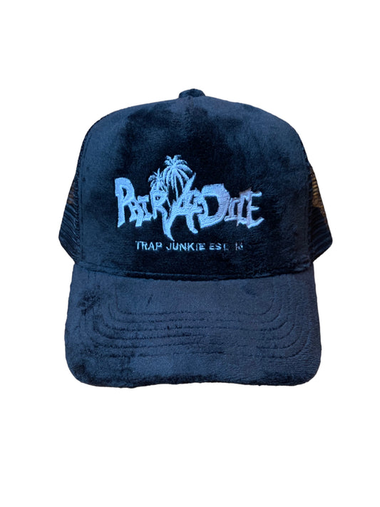 PairADice Velvet Trucker Hat (Black)