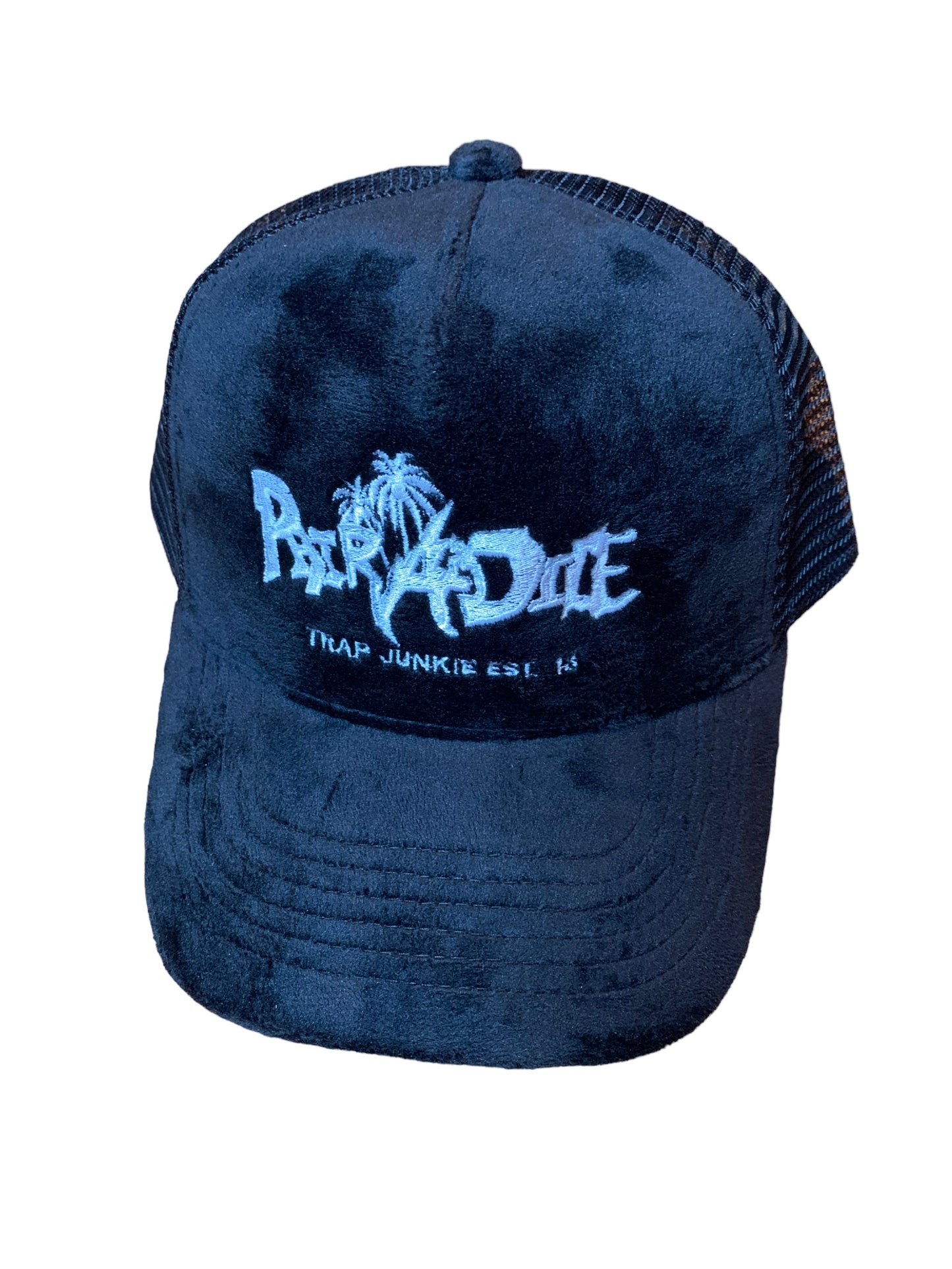 PairADice Velvet Trucker Hat (Black)