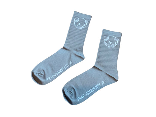 Original Trap Junkie Socks (Grey/White)