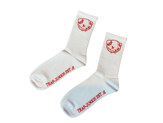 Original Trap Junkie Socks (White/Red)