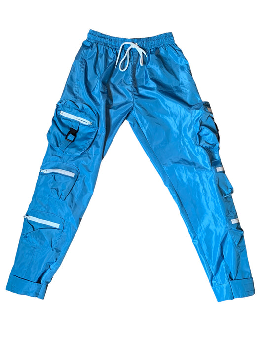 Reflective Windbreaker Cargo Pants (Baby Blue)