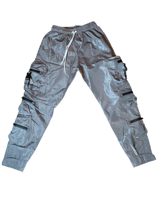 Reflective Windbreaker Cargo Pants (Grey)