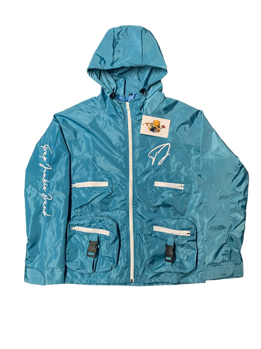 Reflective Windbreaker Cargo Jacket (Baby Blue)