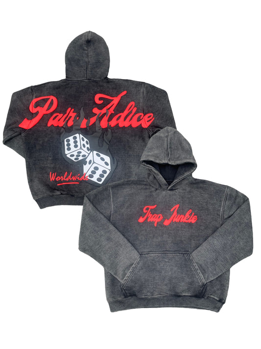 Acid Washed PairADice Hoodie (Red)