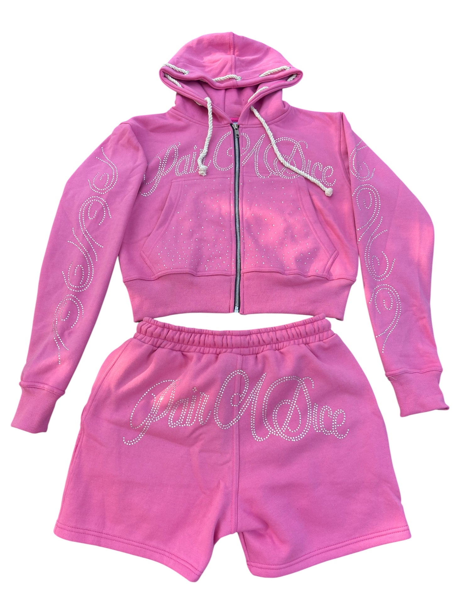 PairADice Stoned Crop Set (Pink)