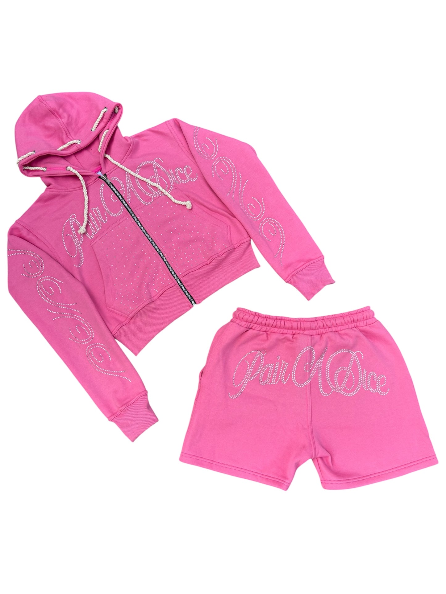 PairADice Stoned Crop Set (Pink)