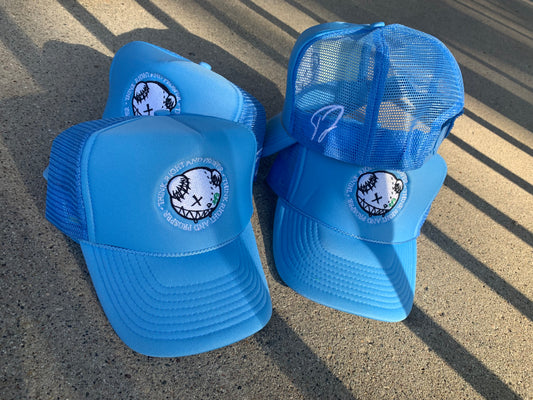 Think right And Prosper Trucker Hat (BabyBlue)