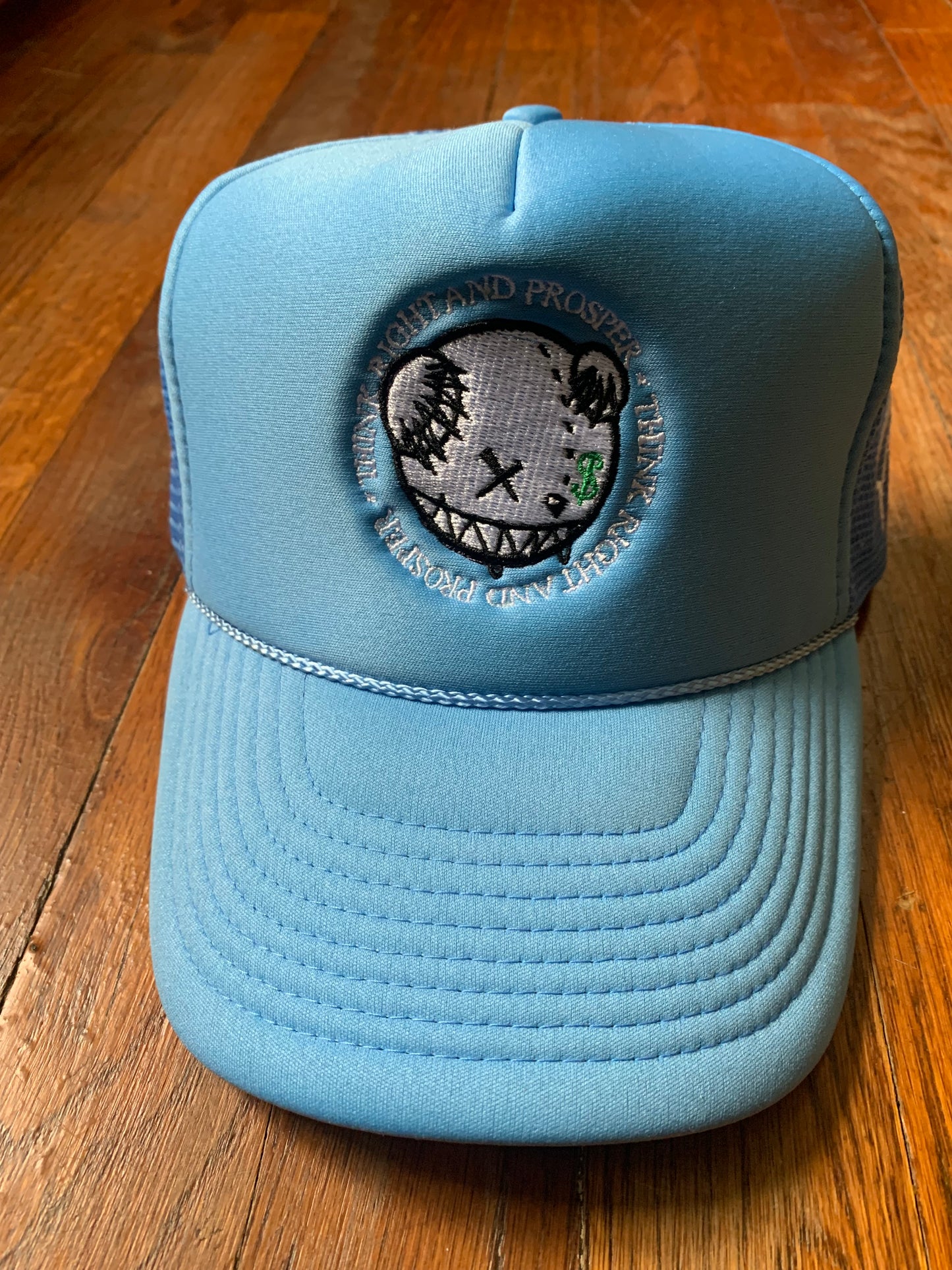 Think right And Prosper Trucker Hat (BabyBlue)